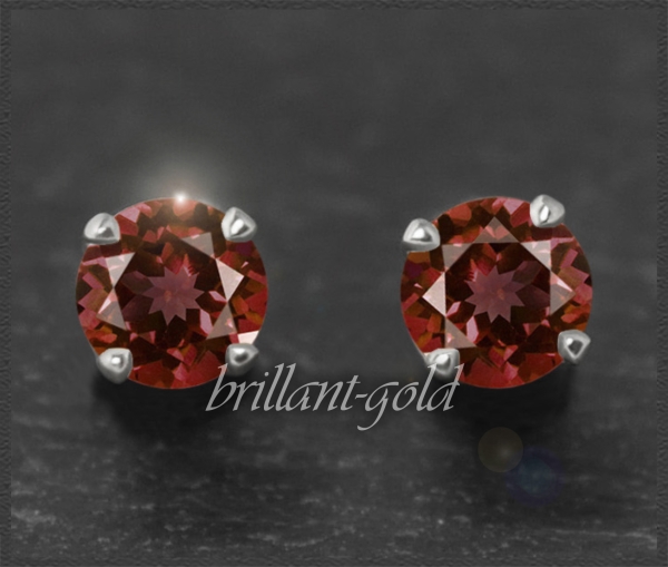 Ohrstecker 585 Gold Granat rot 4,5,6,7mm